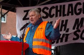 EVG Transportation Union Rally Against Federal Transportation Minister;s Decsion In Duisburg