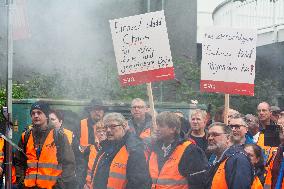 EVG Transportation Union Rally Against Federal Transportation Minister;s Decsion In Duisburg