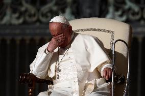 Pope Francis Holds His Weekly General Audience In St. Peter's Square, At The Vatican