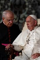 Pope Francis Holds His Weekly General Audience In St. Peter's Square, At The Vatican