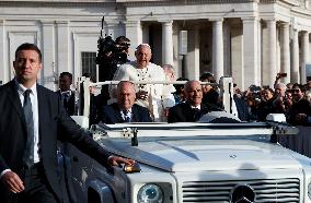 Pope Francis Holds His Weekly General Audience In St. Peter's Square, At The Vatican