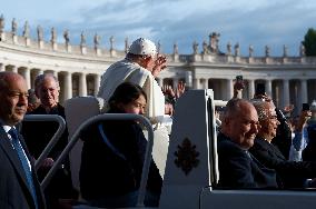 Pope Francis Holds His Weekly General Audience In St. Peter's Square, At The Vatican