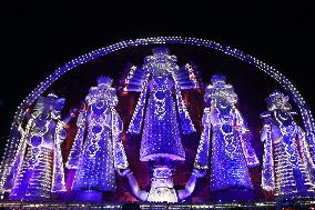 Durga Puja Festival Celebration In India.