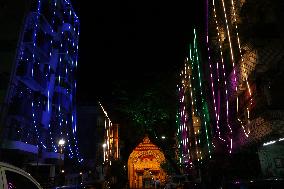 Durga Puja Festival Celebration In India.