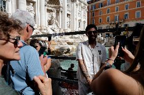 The Access To Fontana Di Trevi Has Been Restricted Due To Extraordinary Restoration Work In Rome