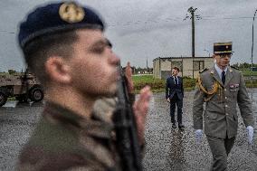 Emmanuel Macron visits a military camp