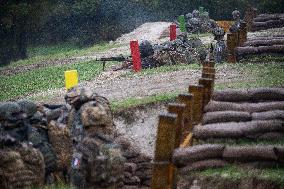 Emmanuel Macron visits a military camp