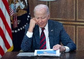 Biden Participates in a Hurricane Briefing