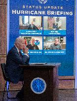 Biden Participates in a Hurricane Briefing