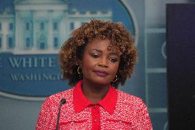 White House Press Secretary Karine Jean Pierre Briefs The Press Corps On Hurricane Milton Preparations