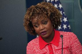 White House Press Secretary Karine Jean Pierre Briefs The Press Corps On Hurricane Milton Preparations