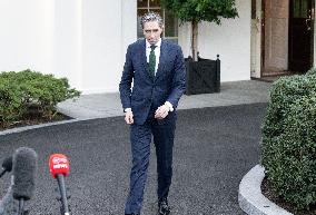 Simon Harris Speaks to Reporters following Biden Meeting