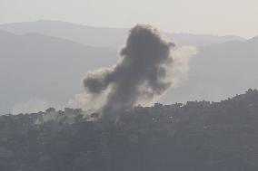 Smoke Rises Following An Israeli Airstrike - Khiam