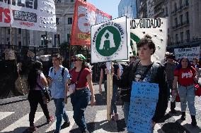 Demonstration Against The Veto Of The University Financing Law In Argentina