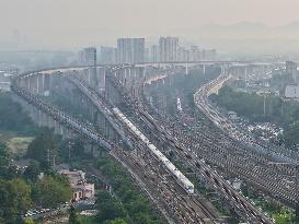 A Bullet Train Runs in Nanjing