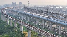 A Bullet Train Runs in Nanjing