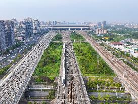 A Bullet Train Runs in Nanjing