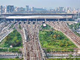 A Bullet Train Runs in Nanjing