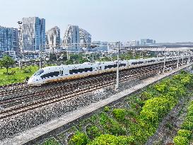 A Bullet Train Runs in Nanjing