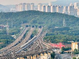 A Bullet Train Runs in Nanjing