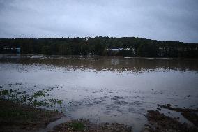 Storm Kirk Causes Flooding Of The Grand-Morin River - Pommeuse