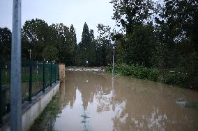 Storm Kirk Causes Flooding Of The Grand-Morin River - Pommeuse