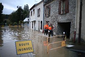 Storm Kirk Causes Flooding Of The Grand-Morin River - Pommeuse