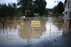 Storm Kirk Causes Flooding Of The Grand-Morin River - Pommeuse