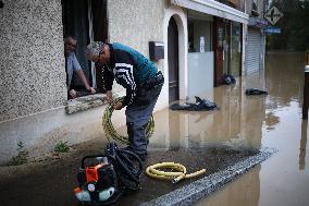 Storm Kirk Causes Flooding Of The Grand-Morin River - Pommeuse