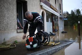 Storm Kirk Causes Flooding Of The Grand-Morin River - Pommeuse