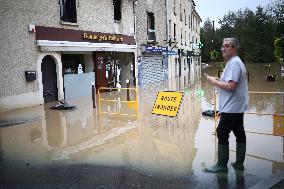 Storm Kirk Causes Flooding Of The Grand-Morin River - Pommeuse