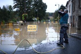 Storm Kirk Causes Flooding Of The Grand-Morin River - Pommeuse