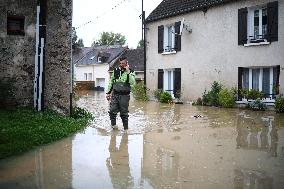 Storm Kirk Causes Flooding Of The Grand-Morin River - Pommeuse