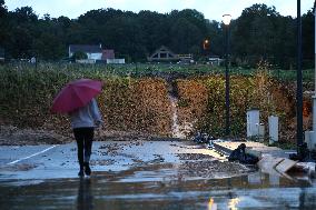 Storm Kirk Causes Flooding Of The Grand-Morin River - Pommeuse