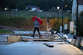 Storm Kirk Causes Flooding Of The Grand-Morin River - Pommeuse