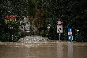 Heavy Flooding After Storm Kirk - Seine-Et-Marne