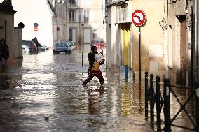 Heavy Flooding After Storm Kirk - Coulommiers