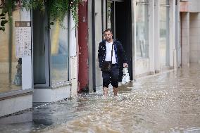 Heavy Flooding After Storm Kirk - Coulommiers