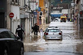 Heavy Flooding After Storm Kirk - Coulommiers