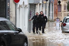 Heavy Flooding After Storm Kirk - Coulommiers