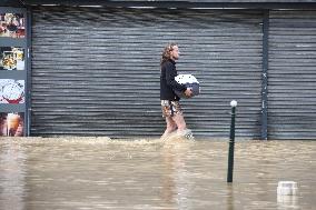 Heavy Flooding After Storm Kirk - Coulommiers