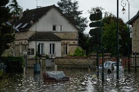 Heavy Flooding After Storm Kirk - Seine-Et-Marne