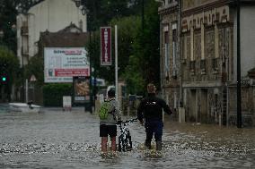 Heavy Flooding After Storm Kirk - Seine-Et-Marne