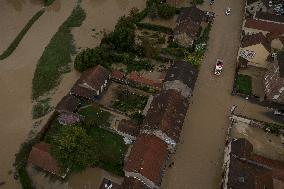 Heavy Flooding After Storm Kirk - Seine-Et-Marne