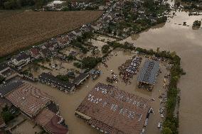 Heavy Flooding After Storm Kirk - Seine-Et-Marne