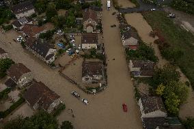 Heavy Flooding After Storm Kirk - Seine-Et-Marne