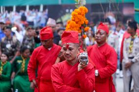 Nepal Observes Phulpati Ceremony