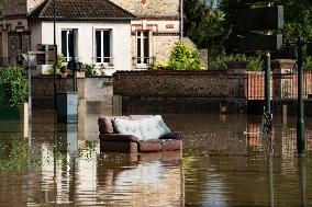 Heavy Flooding In Seine Et Marne Following Low-pressure Kirk