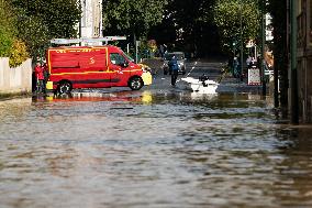 Heavy Flooding In Seine Et Marne Following Low-pressure Kirk