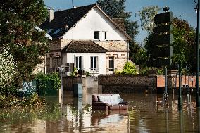 Heavy Flooding In Seine Et Marne Following Low-pressure Kirk